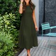 thumbnail image 4 of Women's Flutter Short Sleeve Smocked Midi Dress Summer Casual Tiered A-Line Dress Bohemian Beach Sundresses, 4 of 7