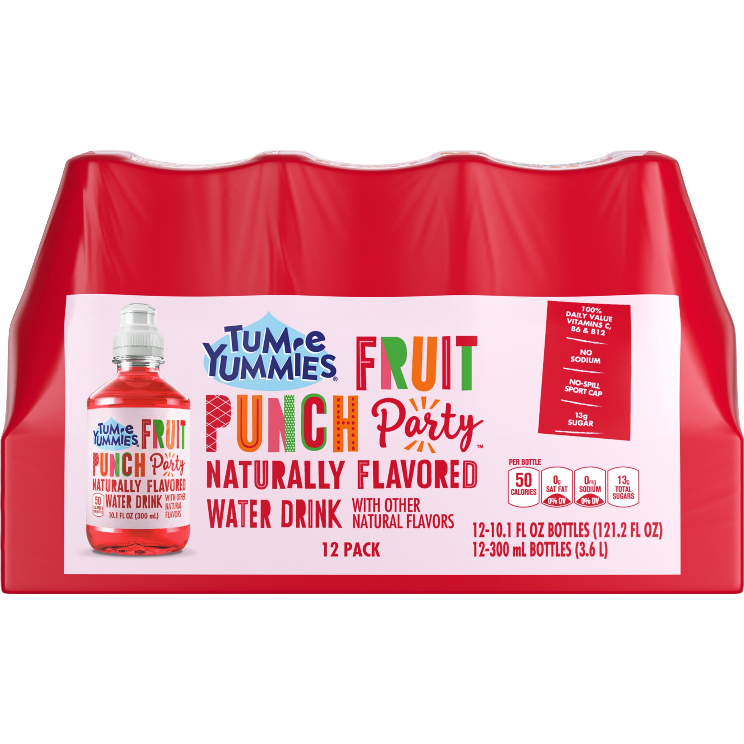 Tum-e Yummies Fruit Punch Party Water, 10.1 fl oz, 12 Count Bottles
