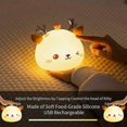 thumbnail image 4 of Night Light for Kids Rechargeable LED Bedside Lamp 7 Colors Silicone Deer Lamp Touch Birthday Gift, 4 of 5