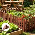 thumbnail image 6 of Brown Garden Border Fence, 2-Pack Decorative Edging for Pathways and Plant Beds, Compact Picket Fence with Stakes for Patio and Container Gardening, 6 of 7
