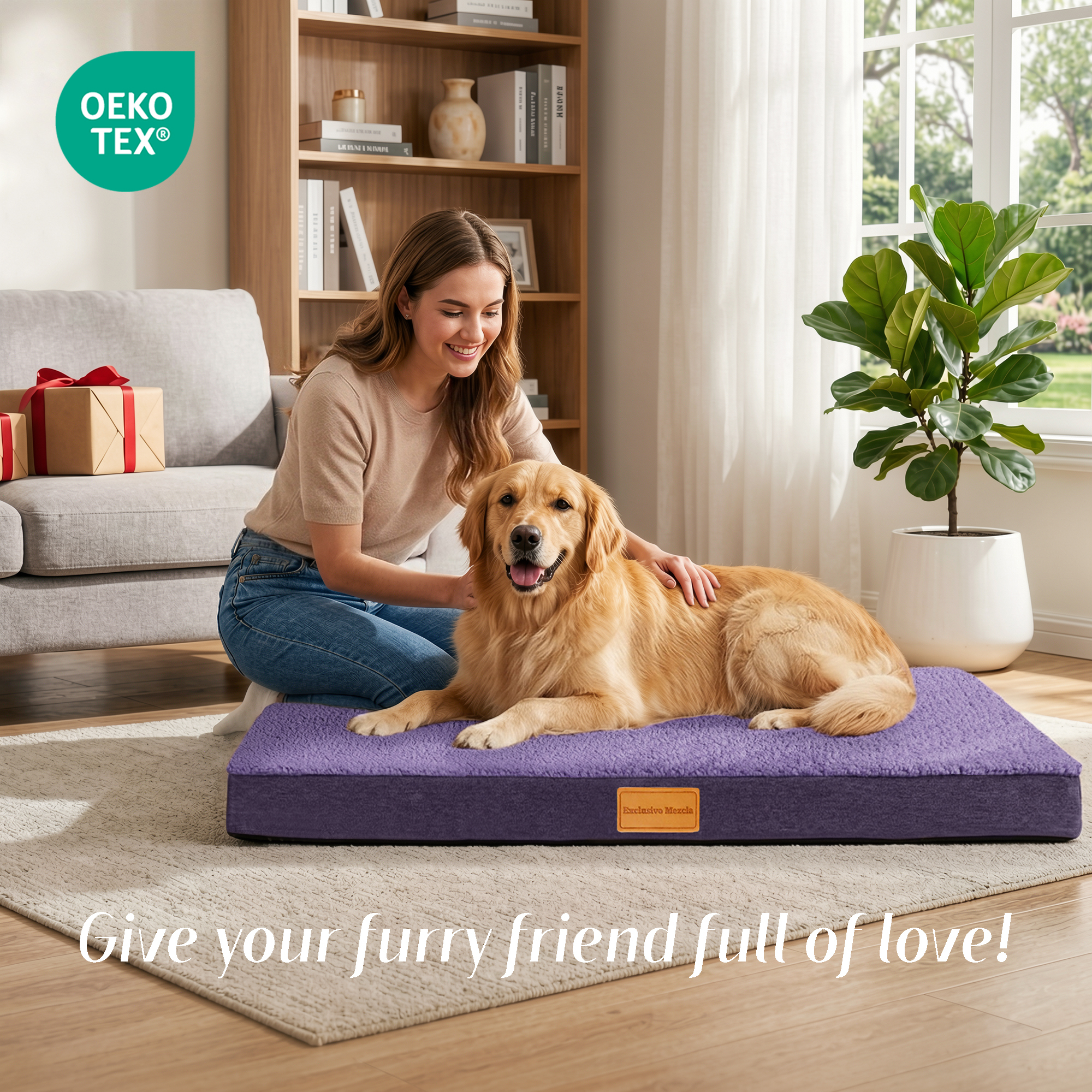 Exclusivo Mezcla Large Orthopedic Dog Bed, 48"x30", Purple photo 8