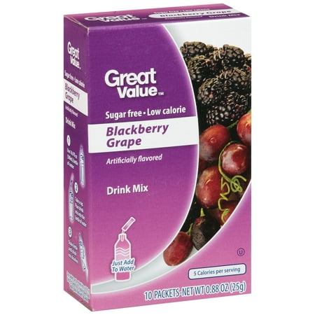 Great Value™ Blackberry Grape Drink Mix .88 oz. Box
