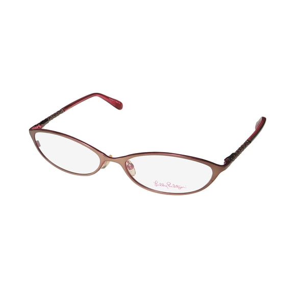 NEW LILLY PULITZER CONNIE WOMENS/LADIES CAT EYE FULL-RIM BROWN FRAME DEMO LENSES 54-16-130 SPRING HINGES EYEGLASSES/SPECTACLES