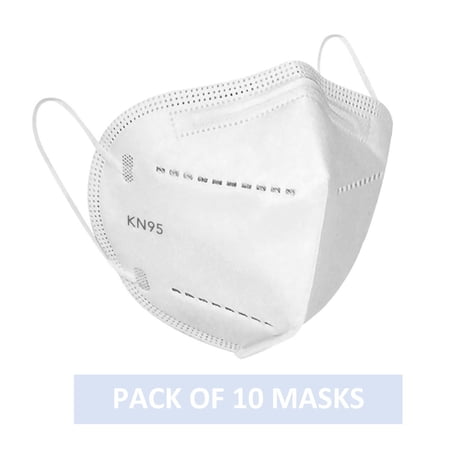KN95 Respirator Face Mask With Ear Loops - CE Certified - FDA Registered - 10 Pack