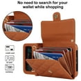 thumbnail image 6 of Allytechgroup Galaxy Z Flip 4 Wallet Case with Shoulder Strap, Premium PU Leather Multiple Cards Slots Protective Shockproof Portable Phone Case Cover for Samsung Galaxy Z Flip 4, Brown, 6 of 7