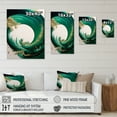 thumbnail image 4 of Designart Emerald Green And Gold Abstract Waves III Canvas Wall Art, 4 of 5