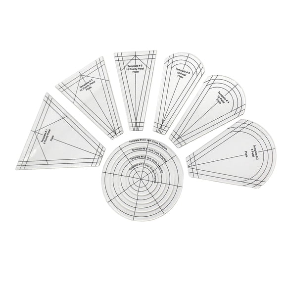 10 Pcs/Set Regular Plate Templates Quilting Ruler Acrylic Clear Patchwork Ruler Sewing Stencils for Sewing Projects