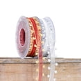 thumbnail image 3 of 2Pcs 16yds Christmas Ribbon for Craft Grosgrain Satin Fabric Ribbon Glitter Ribbon DIY Holiday, Winter Package Gift Wrapping, 3 of 7
