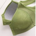thumbnail image 5 of Wireless Bras for Women, Women's Solid Color Steel Ring Oversized Gathering Underwear Daily Bra(Green,38), 5 of 8
