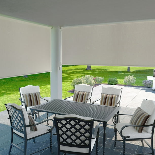 Coolaroo 96" x 72" Crank Operated Beige Roller Sun Shade