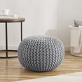 thumbnail image 4 of Round Pouf Foot Stool Ottoman by Sweet Home Collection, Grey, 4 of 6