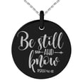 thumbnail image 3 of Tioneer Stainless Steel Be Still & Know Psalm 46:10 Engraved Small Medallion Circle Charm Pendant Necklace, 3 of 5