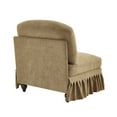 thumbnail image 3 of Chenille Armless Sofa with Removable Ruffle Skirt and Pillow Light Coffee Convertible Sectional for Small Spaces and Apartments, 3 of 8