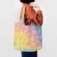 thumbnail image 7 of Single Shoulder Commuter Canvas Bag Large Capacity Can Be Carried Or Shoulder Storage For Daily Shopping Trips Lightgreen Tie Dye Background Rainbow Colors_3, 7 of 7