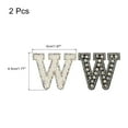thumbnail image 2 of Uxcell Iron on Decorative Letter W Black White Patch Glitter Alphabet Applique Rhinestone Pearl English Letter 2 Pack, 2 of 6