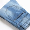 thumbnail image 4 of HAPIMO Men's Straight Leg Ripped Pants Slim Cotton Linen Jeans Dungarees Clearance Holiday Mid Waist Zipper Trendy Trousers Casual Relaxed Solid Color Athletic Light Blue XXL, 4 of 9