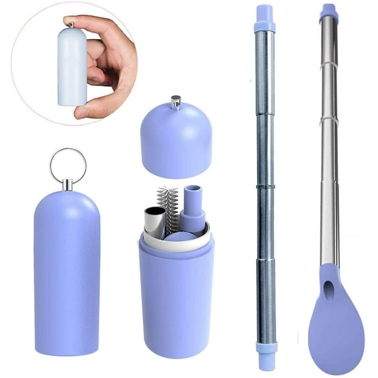 Reusable Telescopic Straw With Case & Keyring