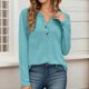 thumbnail image 1 of MHFRRA Camisa de Manga Larga con Cuello En V y Botones para Mujer, Blusa Informal para Otoño e Invierno, Cómoda, de Tela Suave, Elegante, para Uso Diario. Azul Cielo, 1 of 7