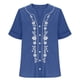 thumbnail image 4 of Camisetas de Cuello en V de Manga Corta para las Mujeres Casual Suelto Cuello Redondo Blusa de Verano Camisetas Cuello en V de las Mujeres, 4 of 7