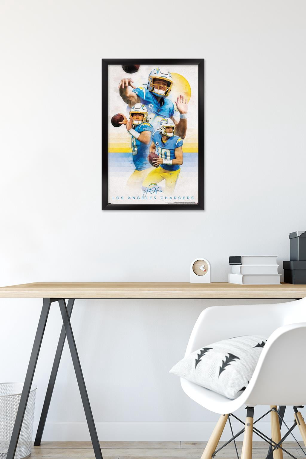 NFL Los Angeles Chargers - Justin Herbert 22 Wall Poster, 14.725" x 22.375" Framed