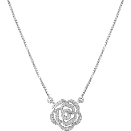 Sterling Silver Little Jewel in Rose Pendant