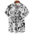 thumbnail image 3 of Camisa con estampado 3D de temática de humanidades para hombre y mujer, informal, de manga corta, con solapa y botones, camiseta de gran tamaño para hombre, 3 of 5
