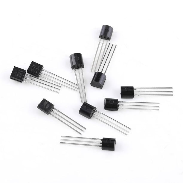 Surtido de 200 transistores de silicio de 10 valores BC337, BC327, 2N2222, 2N2907, 2N3904, 2N3906