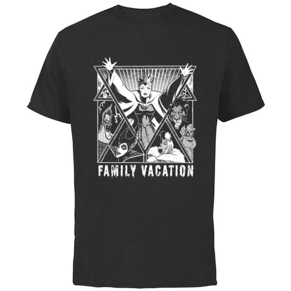 Disney Villains Graphic Print Group Family Vacation Trip - Short Sleeve Cotton T-Shirt for Adults - Customized-Black