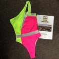 thumbnail image 3 of Babysbule Womens Swimsuits Women's Shoulder Backless Splicing Integrated Bikini Swimming Beachwear, 3 of 4
