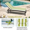 thumbnail image 3 of Pellebant 2 Pack Outdoor Chaise Lounge Cushions, Weatherproof Striped Outdoor Chaise Cushion 72" x 21"(1-Pack, Green & White Stripes), 3 of 7