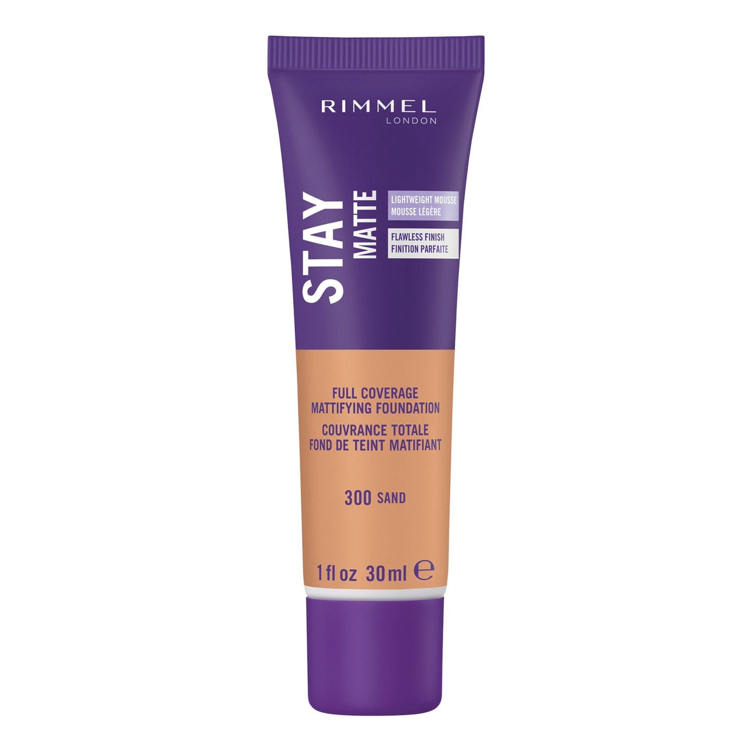 Rimmel Stay Matte Foundation, lightweight, silky formula, light liquid mousse and anti-pollution complex, 24H wear