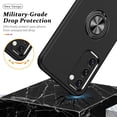 thumbnail image 6 of Shockproof Case for Samsung S23 Plus/S23+ 5G, [Embedded Finger Ring] Military Grade Phone Case Cover with Reinforced Metal Stand Kickstand [Support Magnetic Car Holder] for S23+, Black, 6 of 7