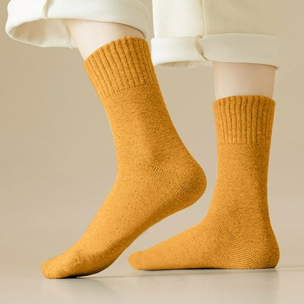 Calcetines de invierno para mujer, calcetines de tubo medio con forro polar para mayor calidez y protección contra el frío, calcetines de forro polar, calcetines de algodón para mujer