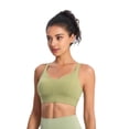 thumbnail image 2 of High Impact Sports ,Racerback Running Bra Workout Crop Tank Tops Longline Sports Bra Push Up Light green M, 2 of 8