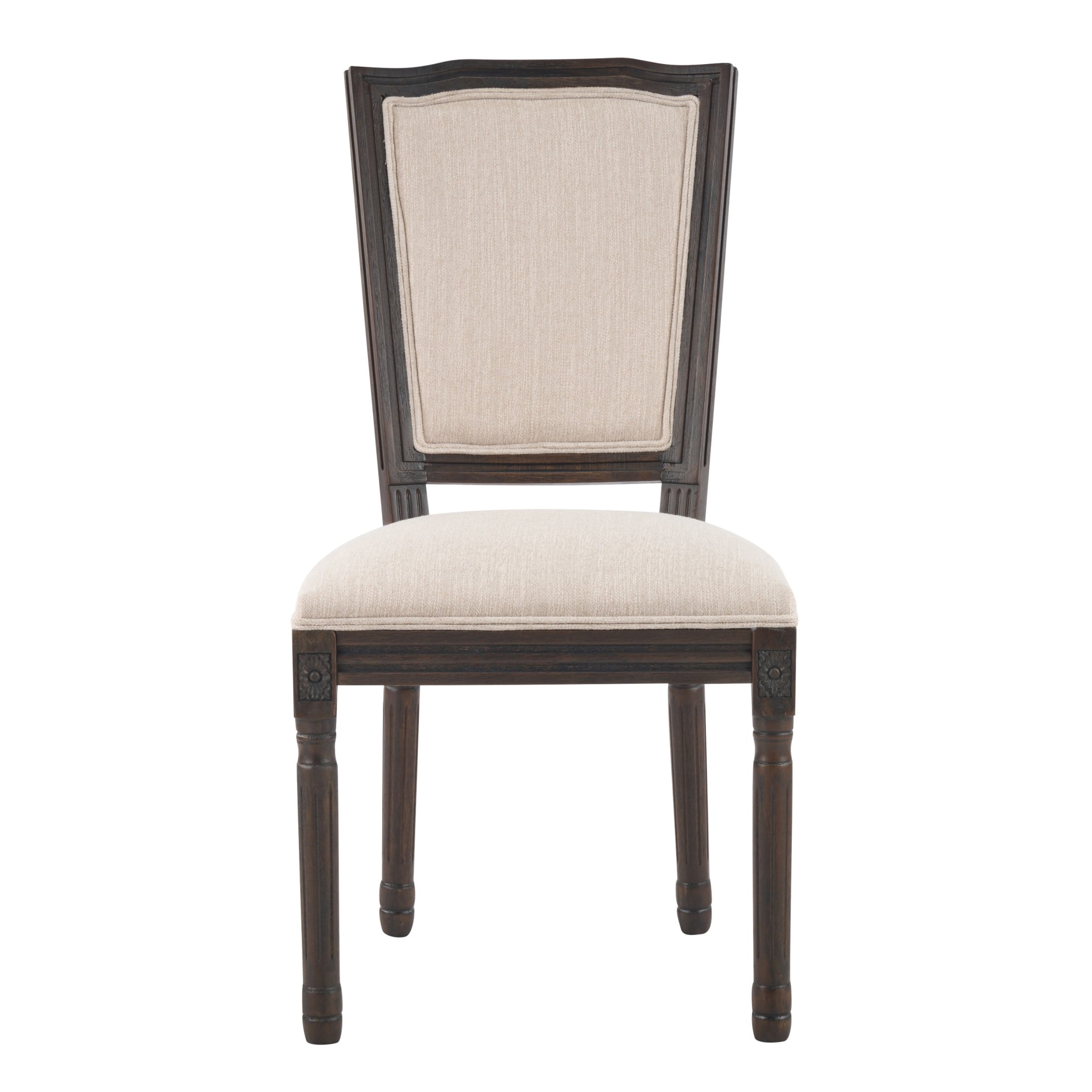 Christopher Knight Home Set of 2 French Country Upholstered Dining Chairs, Rubberwood Frame, Beige