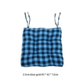 thumbnail image 4 of Inteprter Silla de forma cuadrada Almohadillas de poliéster Rejilla Cojín y cálido con lazos Respaldo antideslizante Almohada Mat Home Decoración del hogar Cuadrícula azul de 2.5 cm 43*42*12cm, 4 of 6