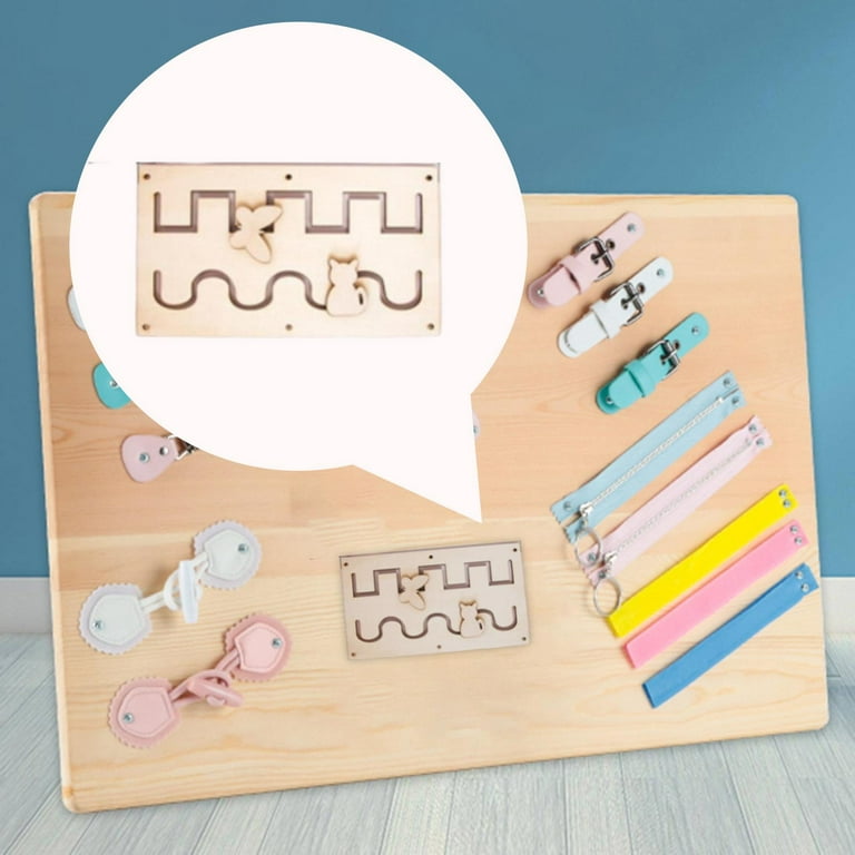 Wooden Montessori Busy Board DIY Accessories Sensory Board ,Activity Board,  Fine Motor Skills for Girls , Style G 