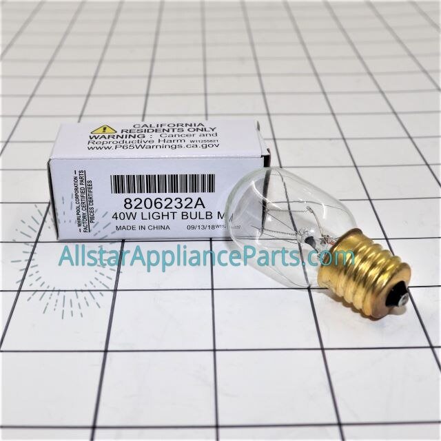 Whirlpool Microwave light bulb 8206232A (40 Watt)