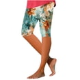 thumbnail image 2 of LEBONYARD Womens Summer Shorts with Pockets,Women's Summer High Waisted Printing Capris Matching Slim Fitting Yoga Gym Pants Multicolor S, 2 of 5