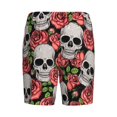 thumbnail image 2 of Haiem Skull and Roses Men's Pajama Short with Soft Woven Cotton Elastic Waistband Sleep Short-Large, 2 of 9
