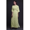thumbnail image 4 of Bimba Robe Longue pour Femmes en Rayonne à Blocs de Feuilles Boho Plage Cocktail Fête Maxi Fendue-Xxx-Grand, 4 of 6