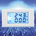 thumbnail image 1 of Ampere Meter, AC Ammeter Blue Backlight Current Meter, Dual Display AC80-300V For 1% ± 2-Digit Accuracy 0-50A 0-100A Instrument White, 1 of 8