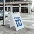 thumbnail image 5 of A-frame Sidewalk Restroom 24" x 36" Double Sided A-Frame Sidewalk Sign, Includes 2 Plastic Inserts | Foldable Portable White Signicade Sandwich Board Signs, 5 of 5