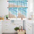thumbnail image 3 of Summer Beaches Kitchen Curtains Valances and Tiers Set of 3 Gradient Blue Ocean Casual Sea Coastal Tier Curtains and Valance with Rod Pocket for Small Windows, 27.5"x24", 3 of 9