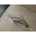thumbnail image 2 of Bridal Set Engagement Ring For Her 14K Yellow Gold Plated 2.5CT Round Cut Lab Created Diamond Valentine Gift For Women's 925 Silver, 2 of 5