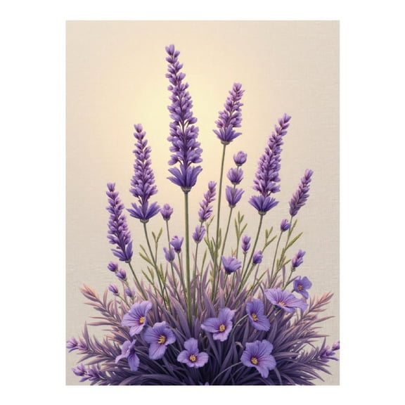 Diamond Art Kits for Adults, Lavender Blooms In Soft Light 5D Diamond Painting Kits for Adults Beginners, DIY Full Drill Diamond Painting, Gem Art and Crafts 12x16