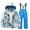 Blue-1, variant on Iyufng Kids 2 Piece Ski Suit, Camo Print Waterproof Hooded Jacket and Insulated Snow Pants Set, Kids Winter Outfit