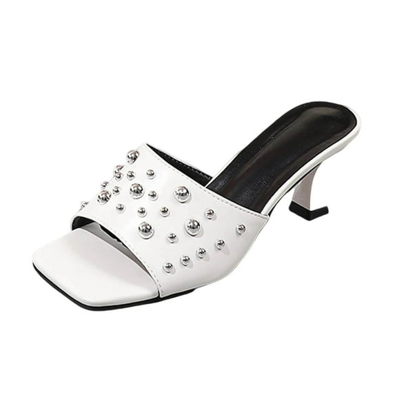 Wensltd High Heel Sandal for Women Chunky Block Heel Square Toe Comfortable Dress Shoes Weddings Party