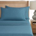thumbnail image 4 of Mainstays Super Soft Faux Textured Microfiber Bed Sheet Set, Full, Cool Blue, 4 Piece, 4 of 11