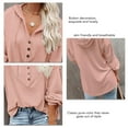 thumbnail image 4 of Tops Cómodos Casuales para Mujer ANGGREK Cuello en V Manga Larga Transpirables, 4 of 8